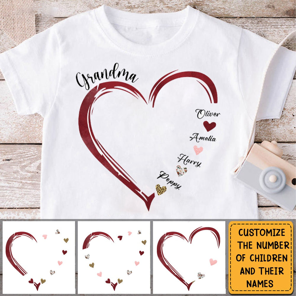 The Best Grandma In The World - Family Personalized Custom Unisex T-shirt - Mother's Day, Birthday Gift For Grandma