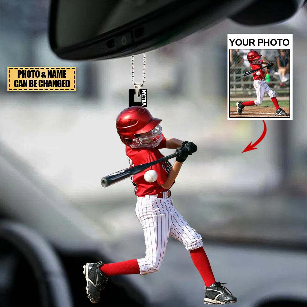 Personalized Acrylic Car Hanging Ornament - Gift For Baseball/Softball Lovers- Custom Your Photo