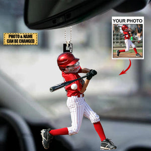 Personalized Acrylic Car Hanging Ornament - Gift For Baseball/Softball Lovers- Custom Your Photo