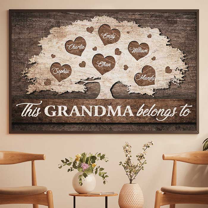 This Grandma Belongs To These Kids - Personalized Horizontal Poster
