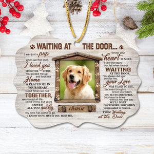 Custom Personalized Dog Photo Ornament- Gift Idea For Dog Owner/ Christmas - I'll Be Waiting At The Door