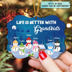 Personalized Wood Ornament - Gift For Grandparents - Life Is Better With Grandkids