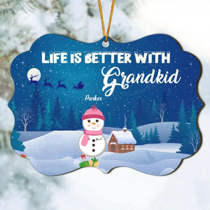 Personalized Wood Ornament - Gift For Grandparents - Life Is Better With Grandkids