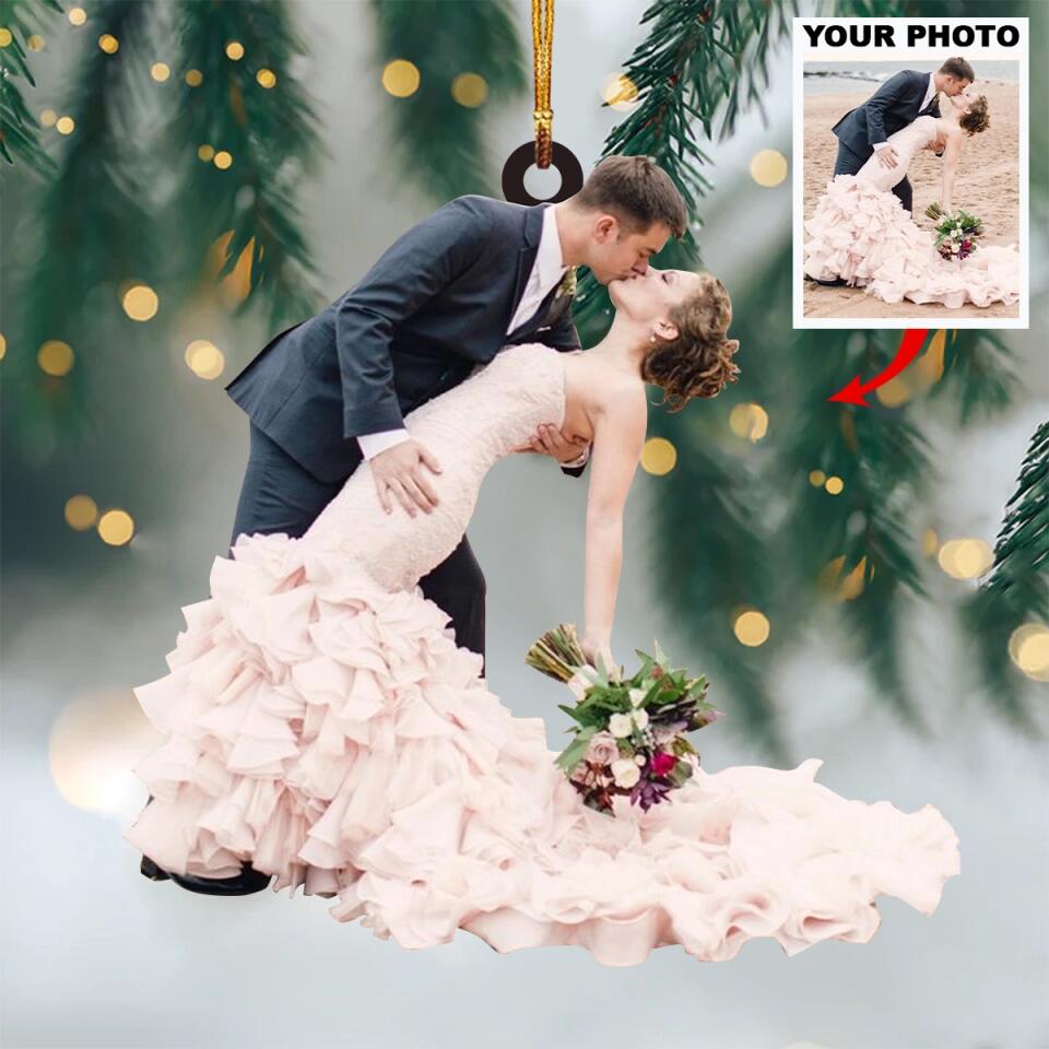 Personalized Couple Upload Photo Christmas Ornament