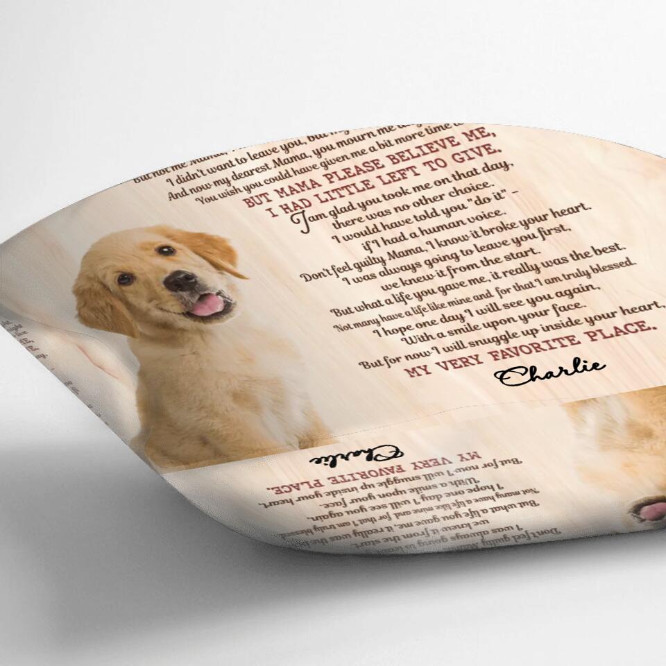 Custom Personalized Memorial Pet Photo Pillow Cover - Gift Idea For Dog/Cat Lovers - Don't Cry Sweet Mama