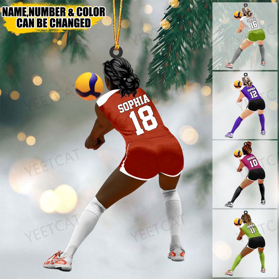 Personalized Volleyball Defensive Player/Libero Acrylic Christmas Ornament - Gift For Volleyball Players