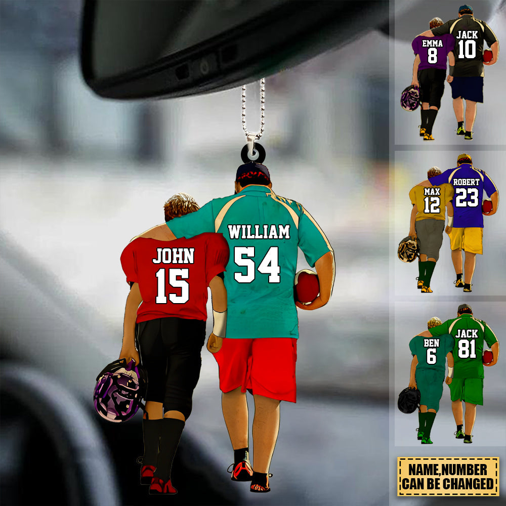 Personalized Football Players Gift For Son/Grandson Acrylic Car Hanging Ornament