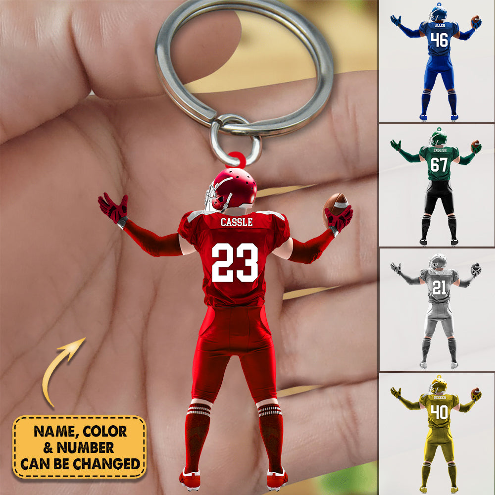 Personalized American Football Acrylic Keychain-Great Christmas Gift Idea For Football Player/Lover