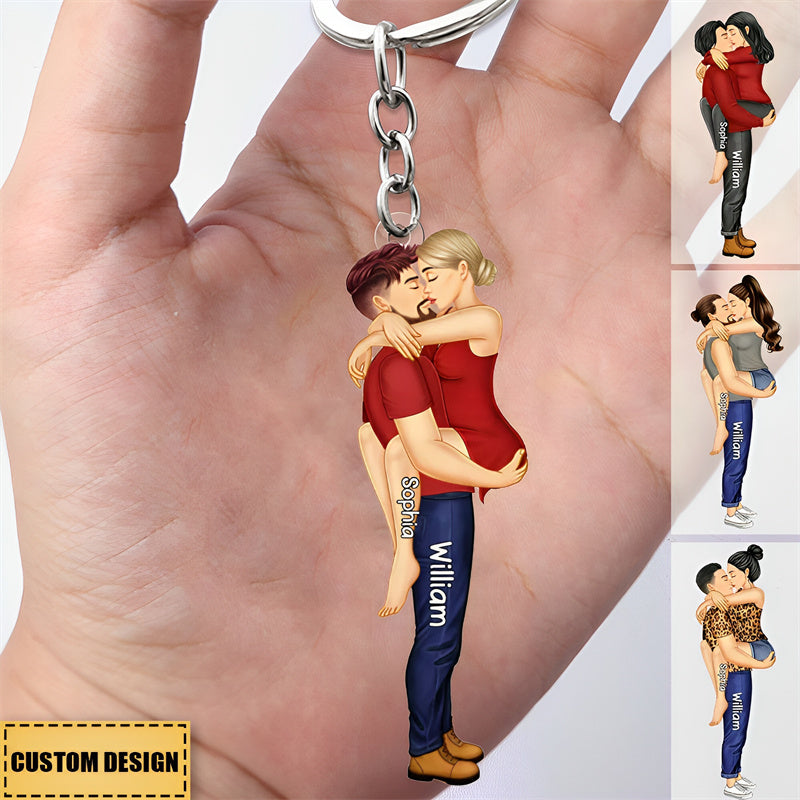 Couple Kissing - Gift For Couples - Personalized Acrylic Keychain