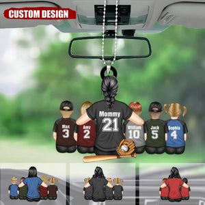 Baseball Mom Behind Every Baseball Player - Gift For Mom - Personalized Acrylic Car Ornament