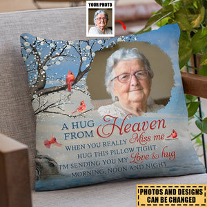 Custom Photo I'm Sending You My Love - Memorial Personalized Custom Pillow - Sympathy Gift For Family Members