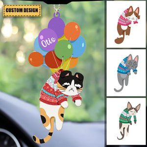 Hanging Cat - New Version - Personalized Car Acrylic Christmas / Car Hanging Ornament
