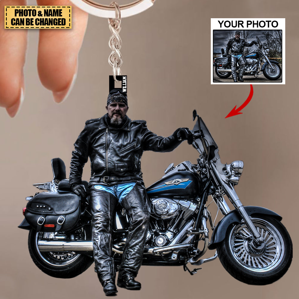 Personalized Acrylic Keychain - Gift For Motorcycle Lover/Biker/Racer - Custom Your Photo