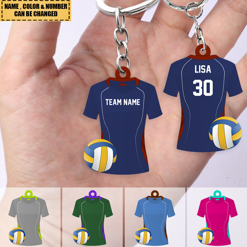 Volleyball Uniform - Personalized Flat Acrylic Keychain - Gift For Volleyball Players