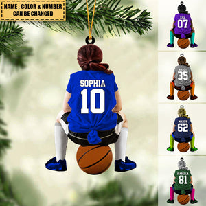 Personalized Basketball Acrylic Car / Christmas Ornament-With Name - Gift For Basketball Lovers