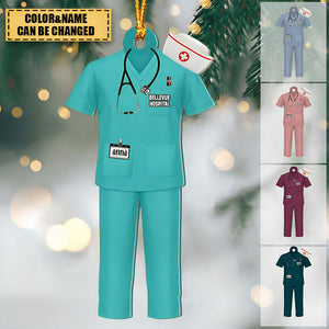 Nurse Uniform Ornament, Personalized Acrylic Christmas / Car Hanging Ornament