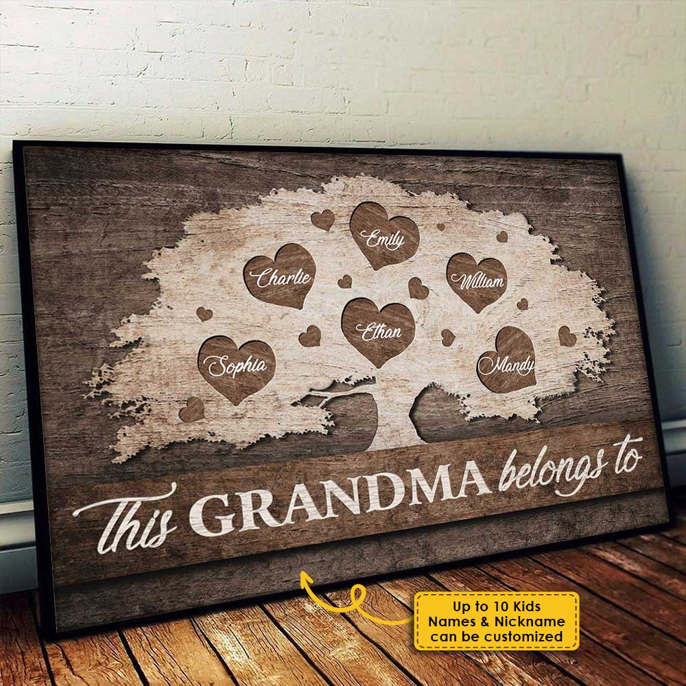 This Grandma Belongs To These Kids - Personalized Horizontal Poster