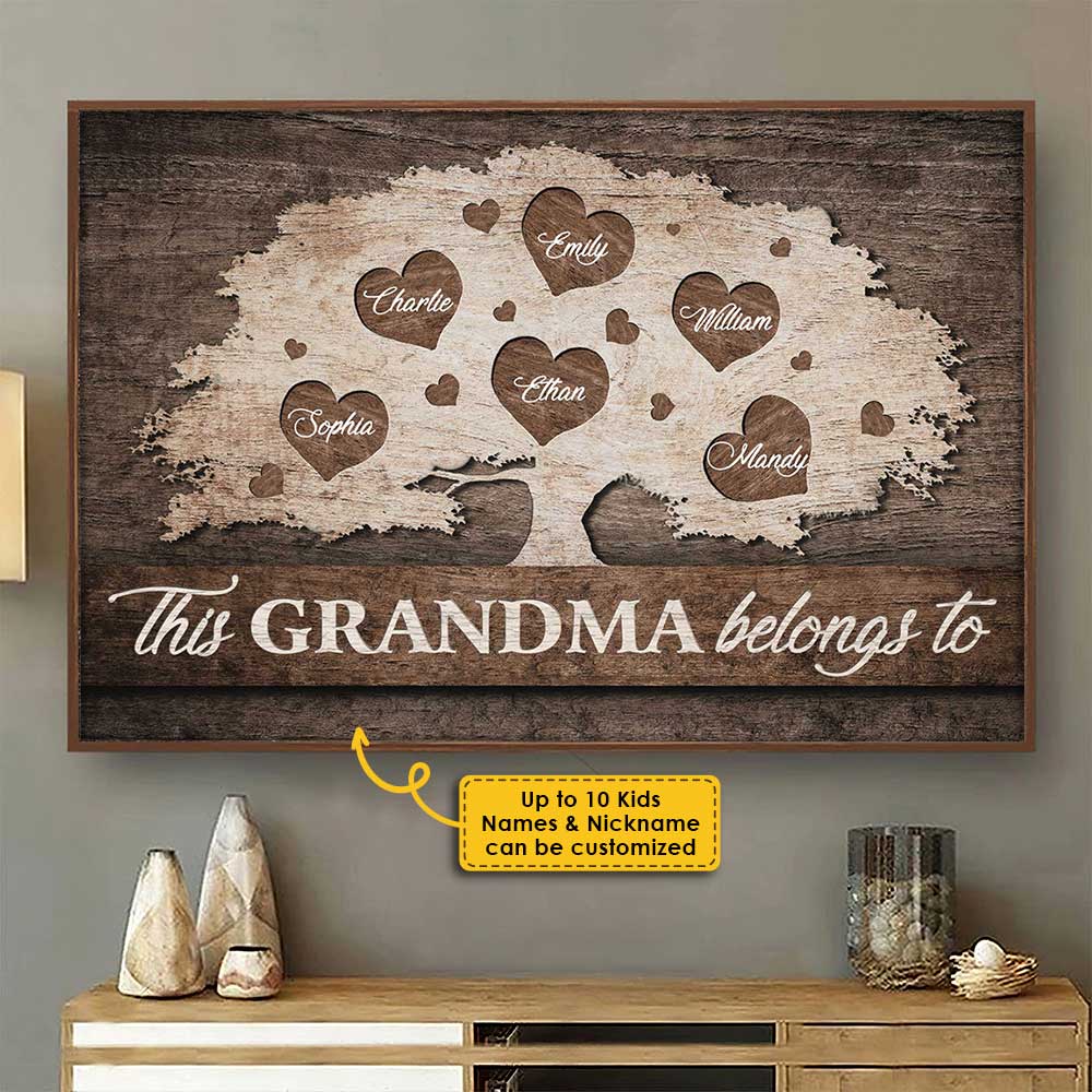 This Grandma Belongs To These Kids - Personalized Horizontal Poster