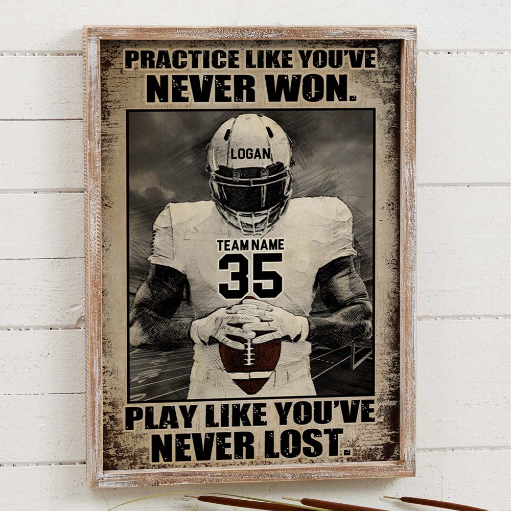 Practice Like You've Never Won, Football Player Poster