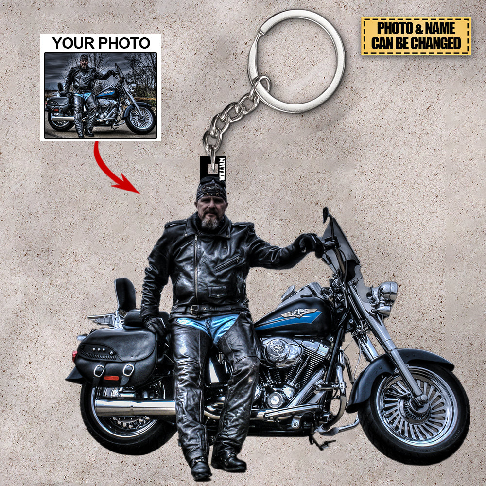 Personalized Acrylic Keychain - Gift For Motorcycle Lover/Biker/Racer - Custom Your Photo