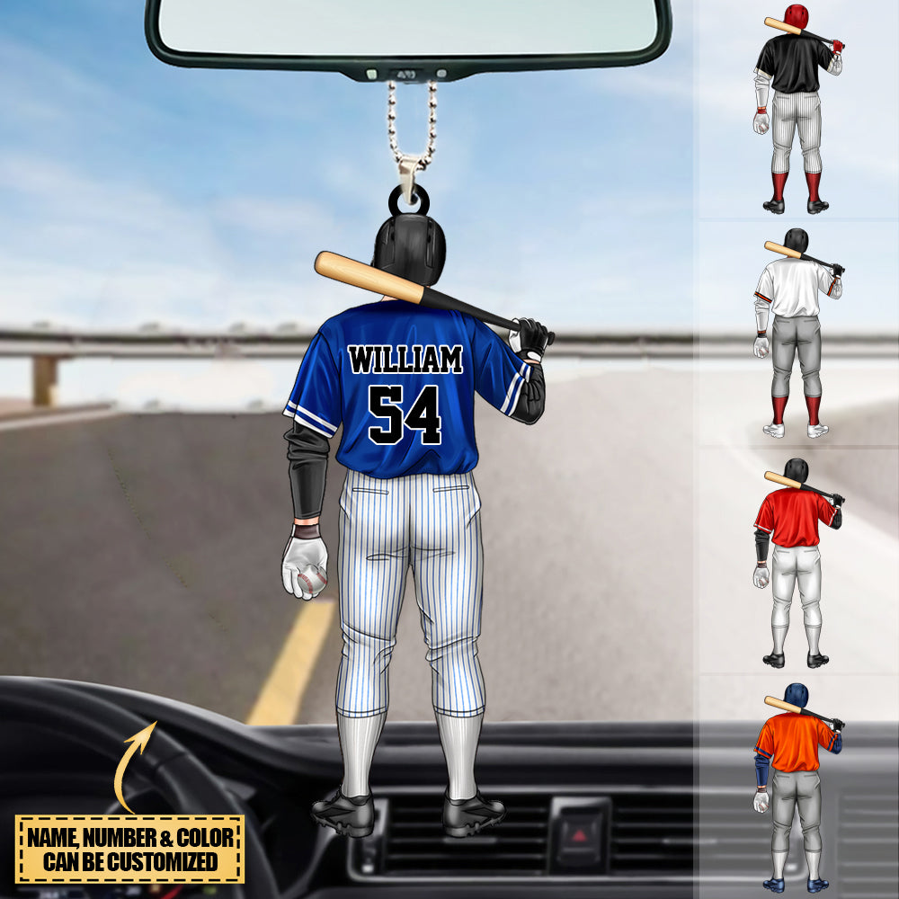 Personalized Gift，Baseball Lover Acrylic Car Hanging Ornament