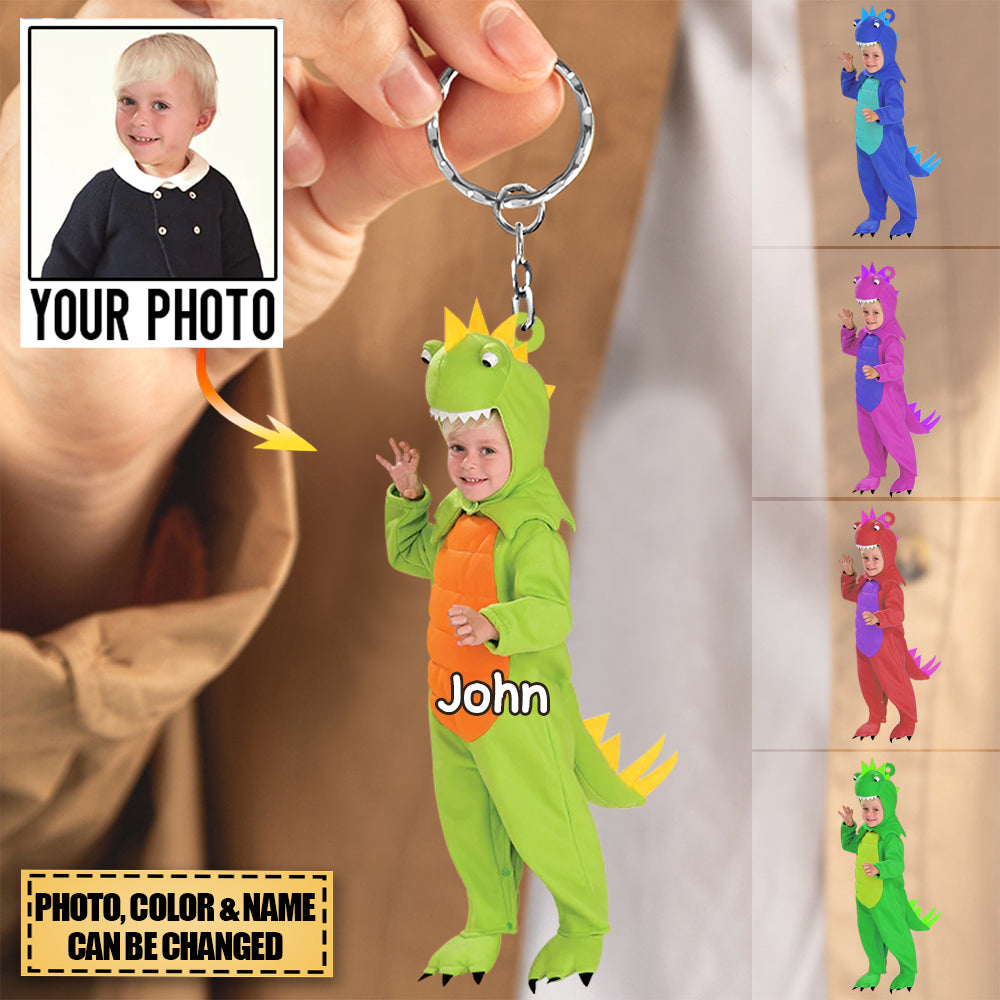 Personalized Cute Kid Dinosaurus Acrylic Keychain - 2