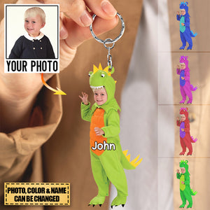 Personalized Cute Kid Dinosaurus Acrylic Keychain - 2
