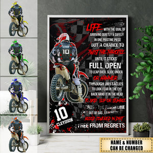 Motocross Racer Vertical Personalized Poster