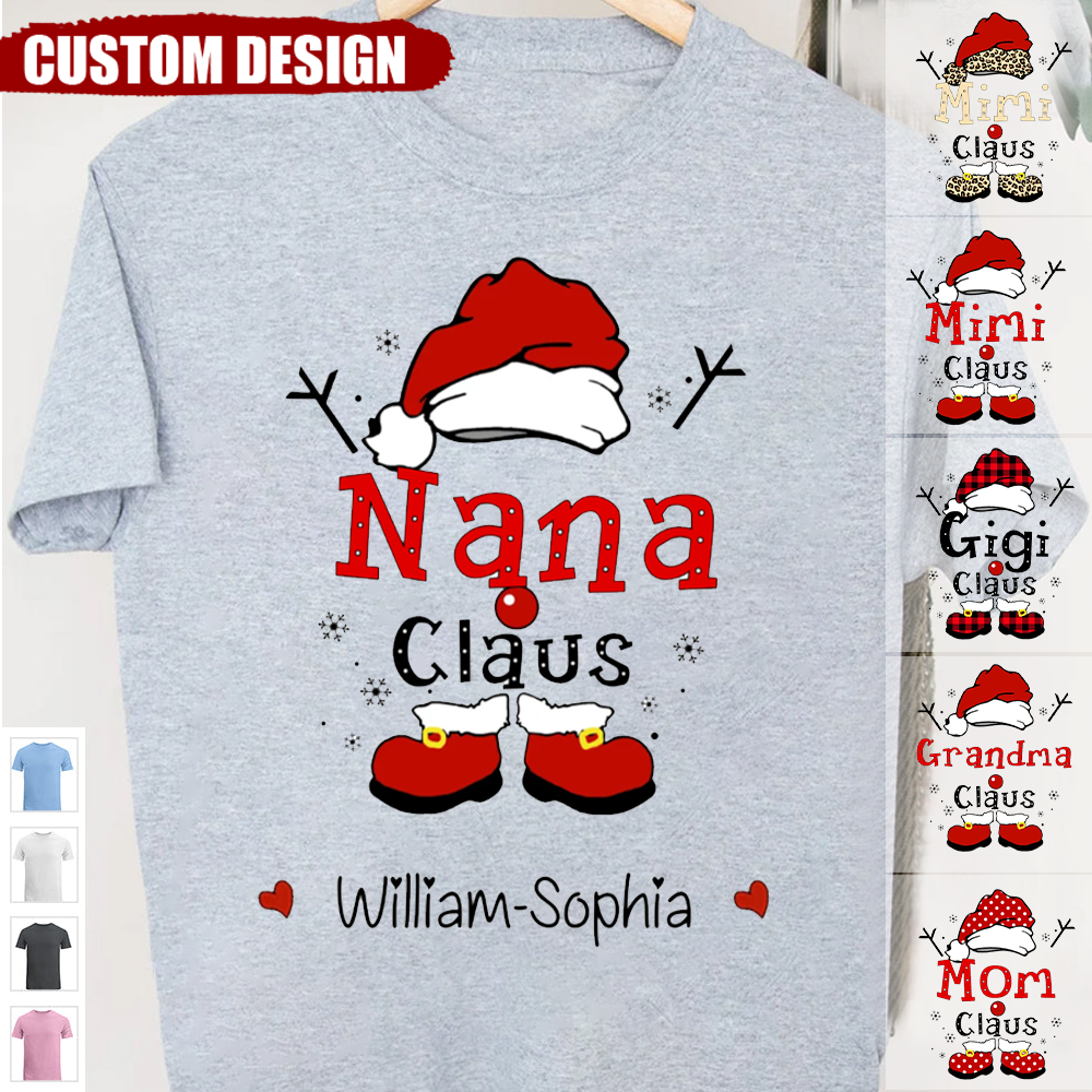 Personalized Christmas Grandma Claus Snowflake Shirt