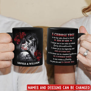 I Would Choose You Over A Hundred Lives - Couple Personalized Custom Black Mug - Gift For Husband Wife, Anniversary