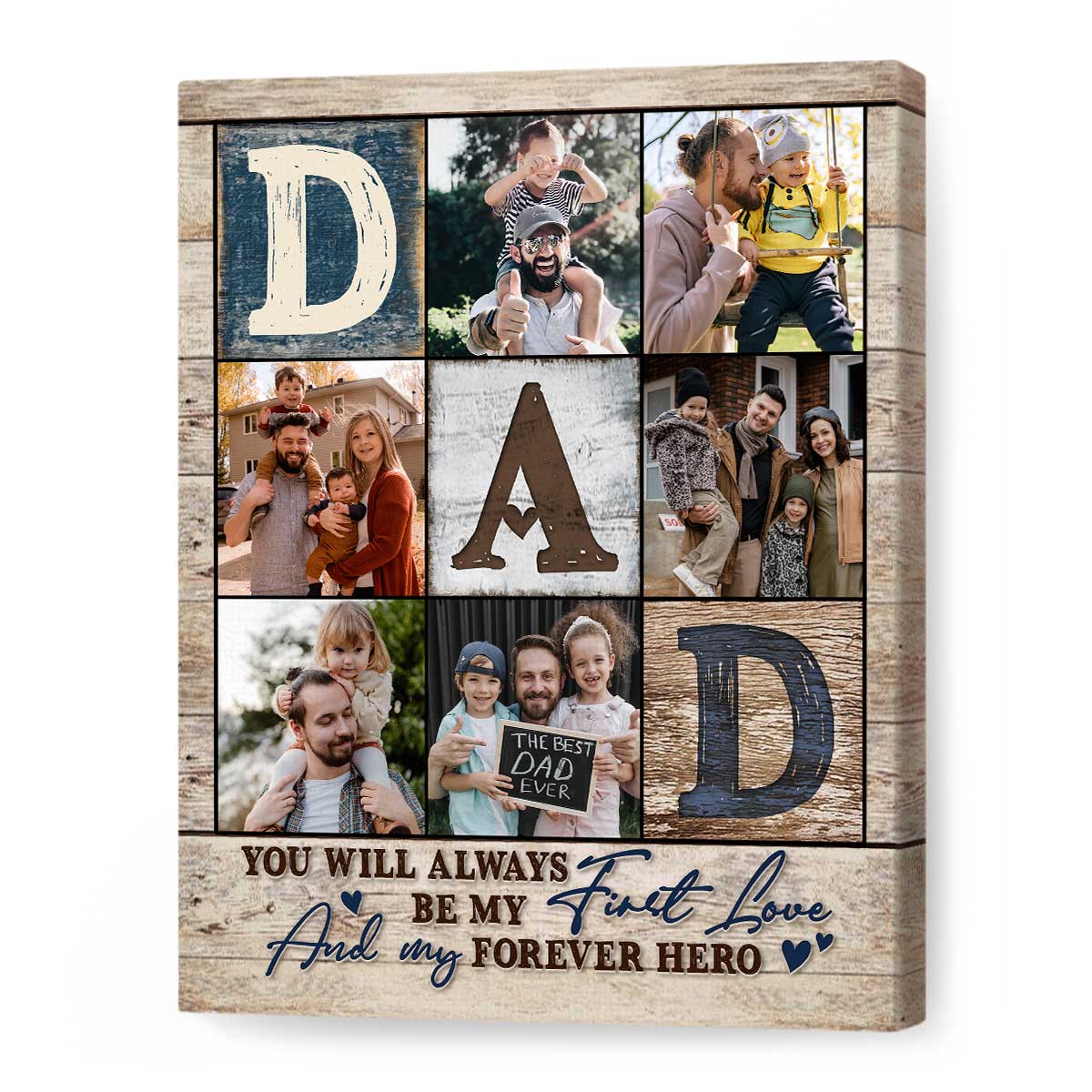 Dad Photo Collage Canvas Poster, Personalized Gifts For Dad, Best Father’s Day Gifts