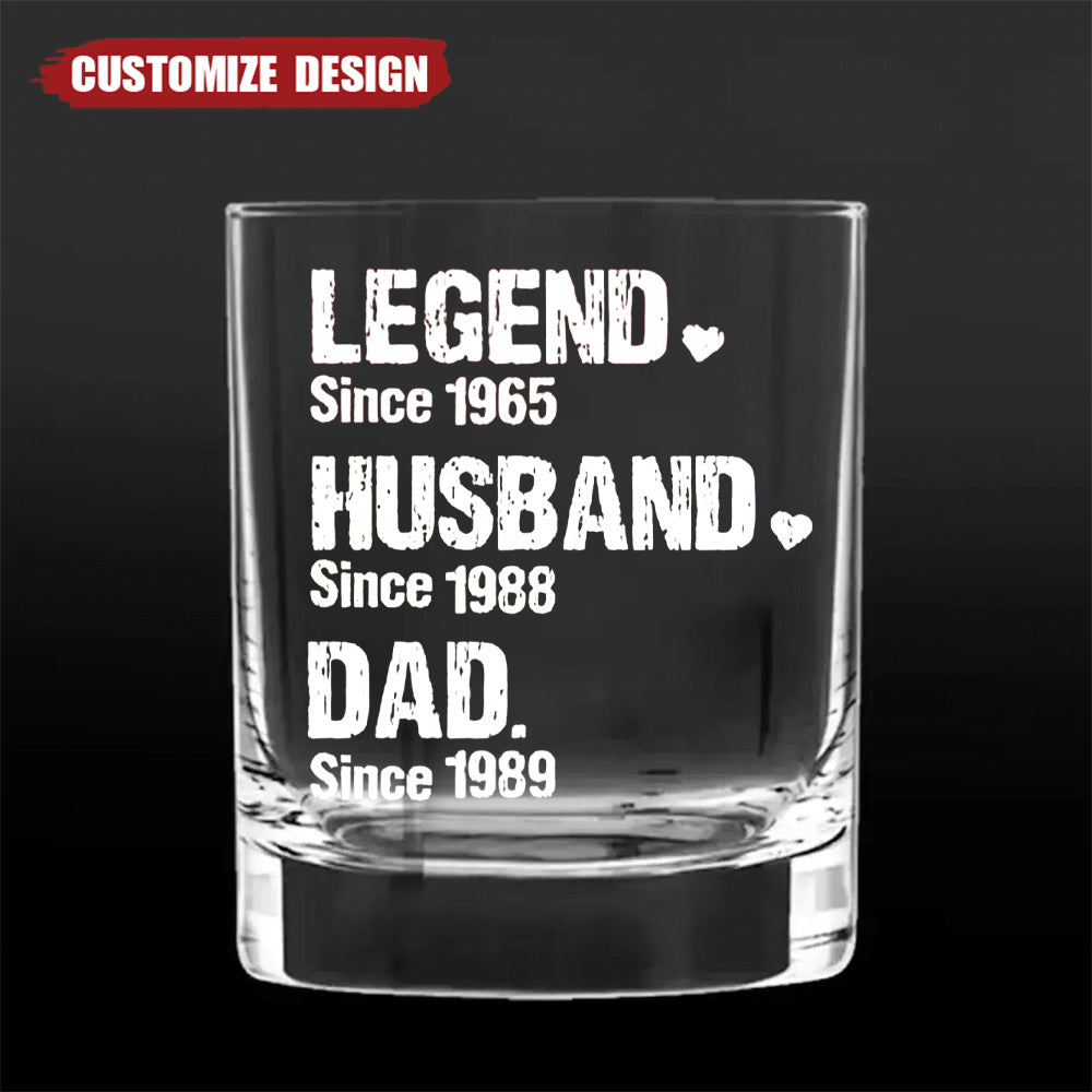 Personalized Legend Dad/Grandpa Name Whiskey Glass