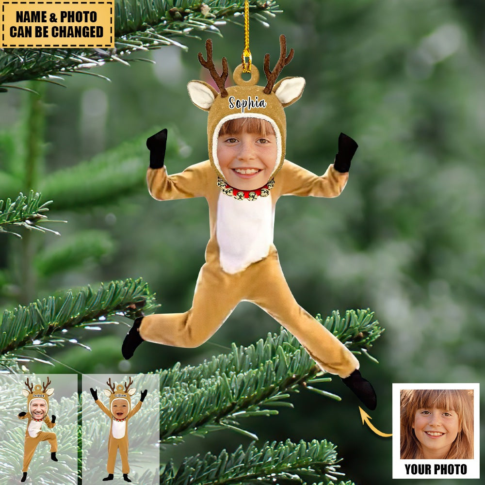 Personalized Photo Lovely Reindeer Ornament