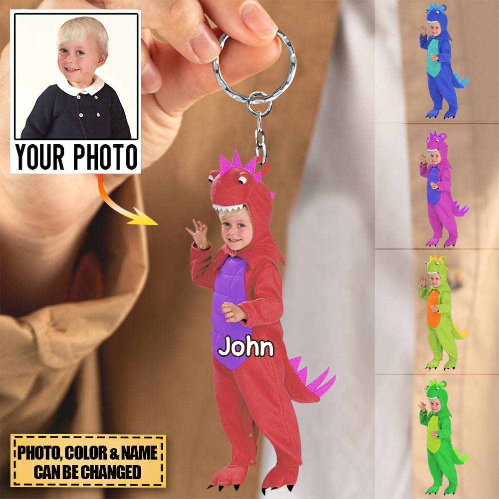Personalized Cute Kid Dinosaurus Acrylic Keychain - 2