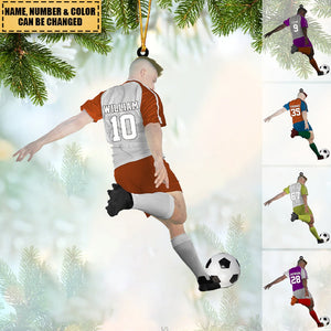 Personalized  Name, Number & Appearance - Acrylic Christmas / Car Oranment - Gift for Soccer Lovers