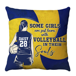 Personalized Some Girls Are Just Born With Volleyball In their Souls Pillow - Gifts For Volleyball Players