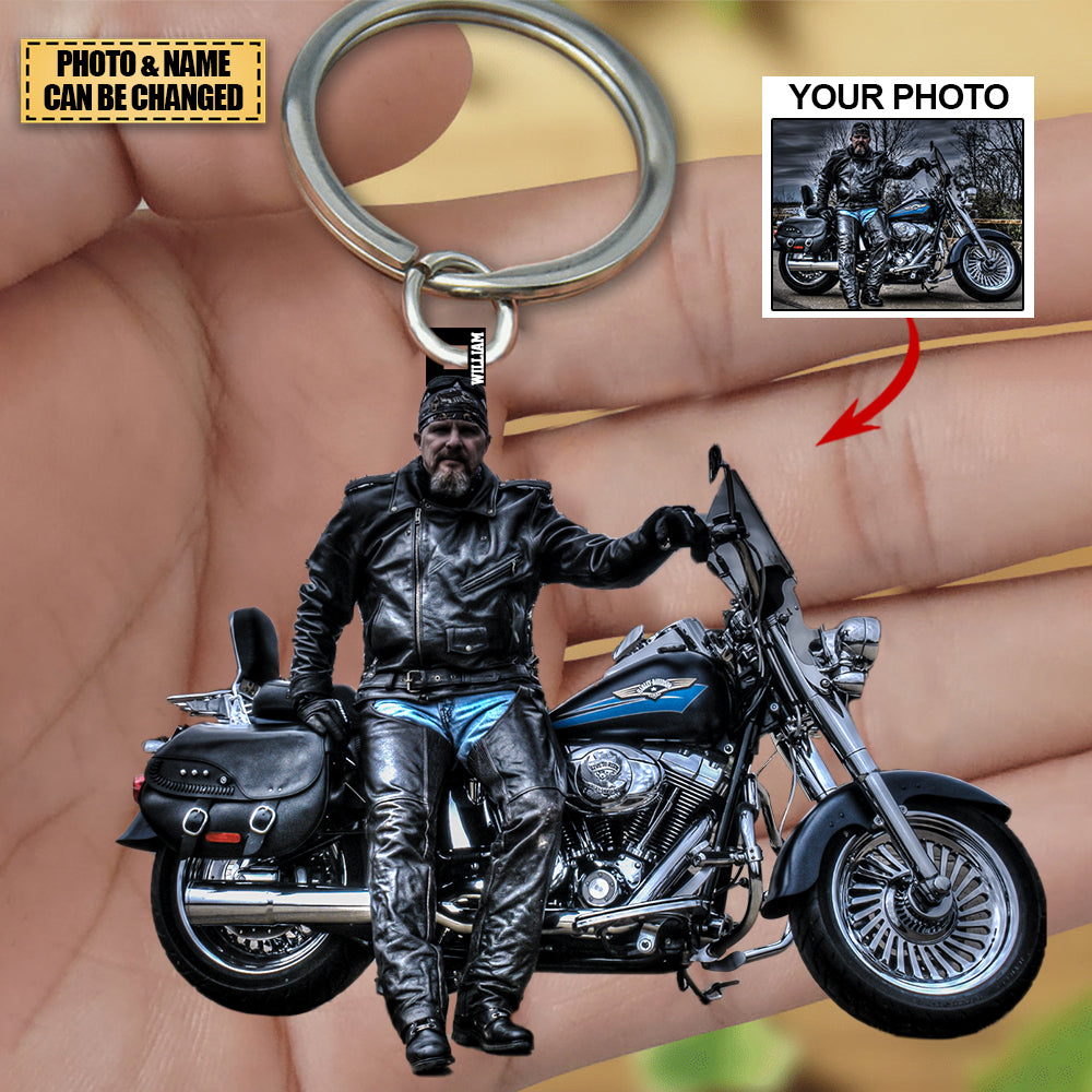 Personalized Acrylic Keychain - Gift For Motorcycle Lover/Biker/Racer - Custom Your Photo
