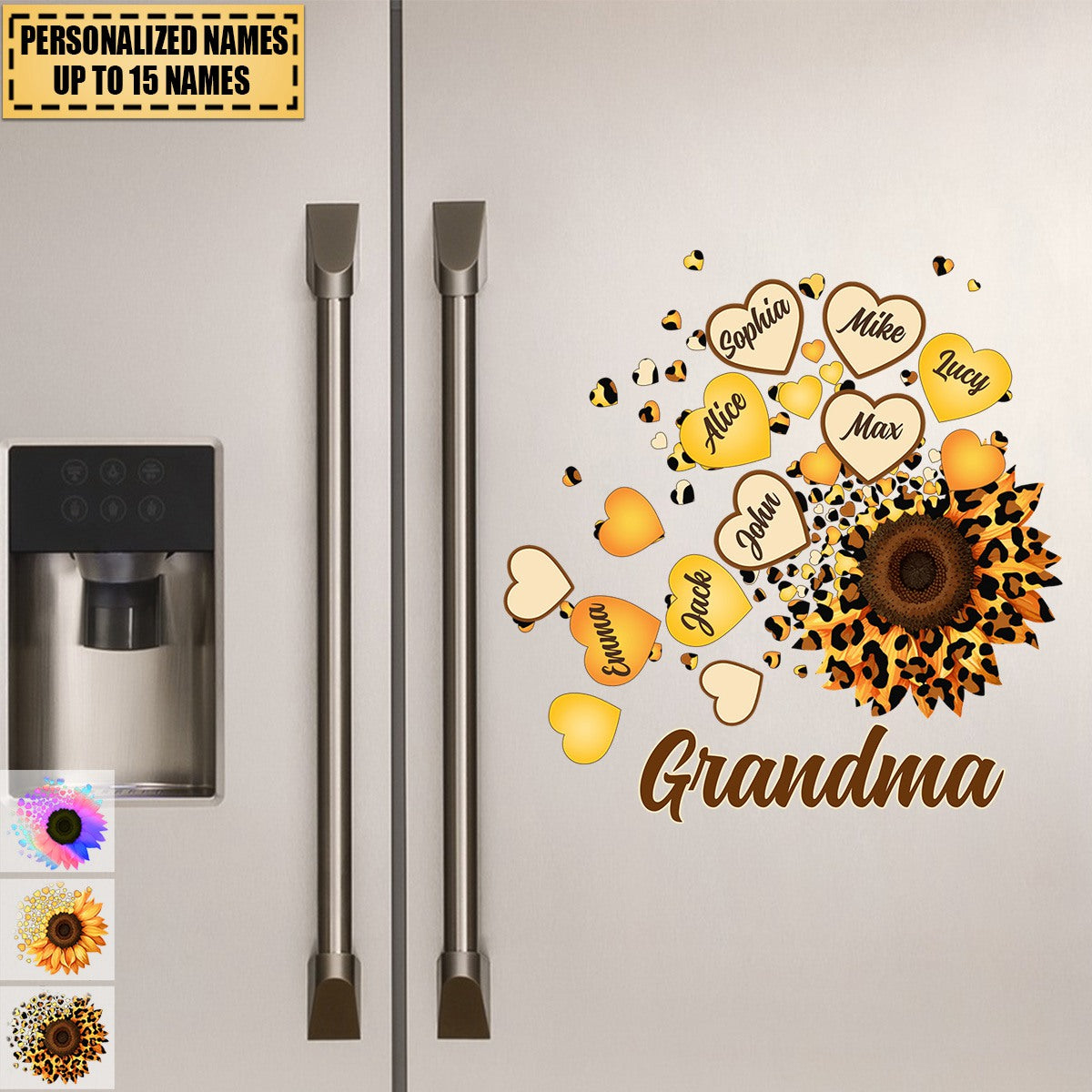 Grandma Mom Kids Sunflower - Gift For Mother, Grandmothe - Personalized Sticker Decal