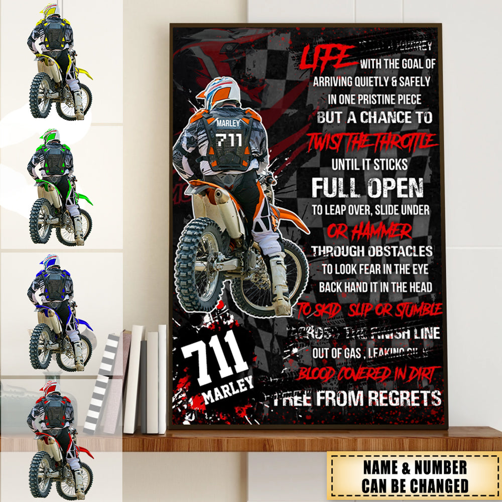 Motocross Racer Vertical Personalized Poster