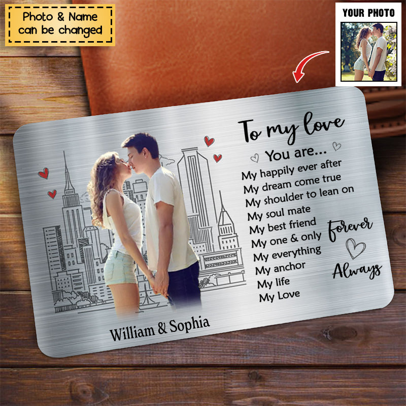 The Day I Met You - Personalized Couple Aluminum Wallet Insert Card-Gift Idea For Him/ Her/ Couple