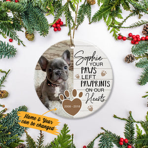 Pet Dog Cat Memorial Ornament, Personalized Circle Acrylic Ornament