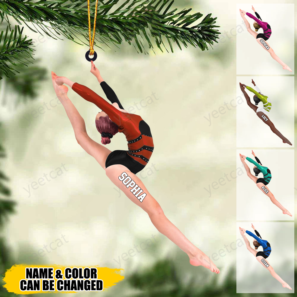 Personalized Gymnastics Acrylic Christmas Ornament - Gift For Gymnasts