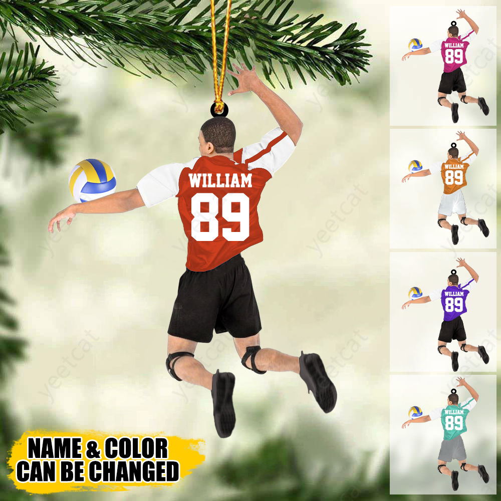 Custom Personalized Man Volleyball Player Acrylic Ornament, Gift For Volleyball Players