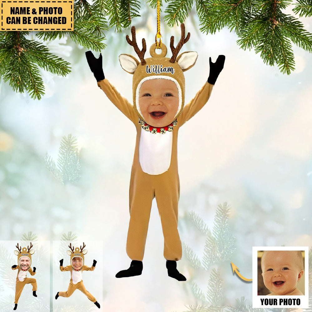 Personalized Photo Lovely Reindeer Ornament