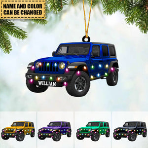 Personalized Off-Road Car Journey Acrylic Christmas Ornament