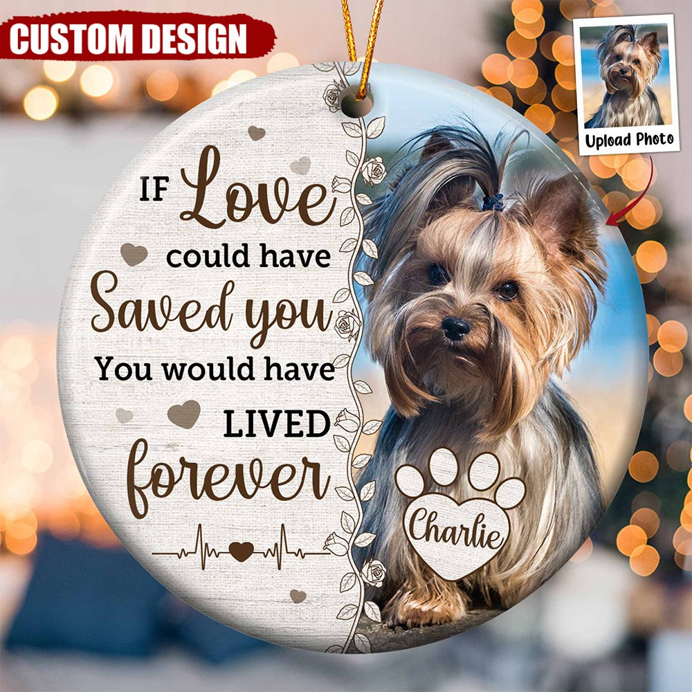 Always On Our Minds Forever In Our Hearts - Personalized Ceramic Photo Ornament