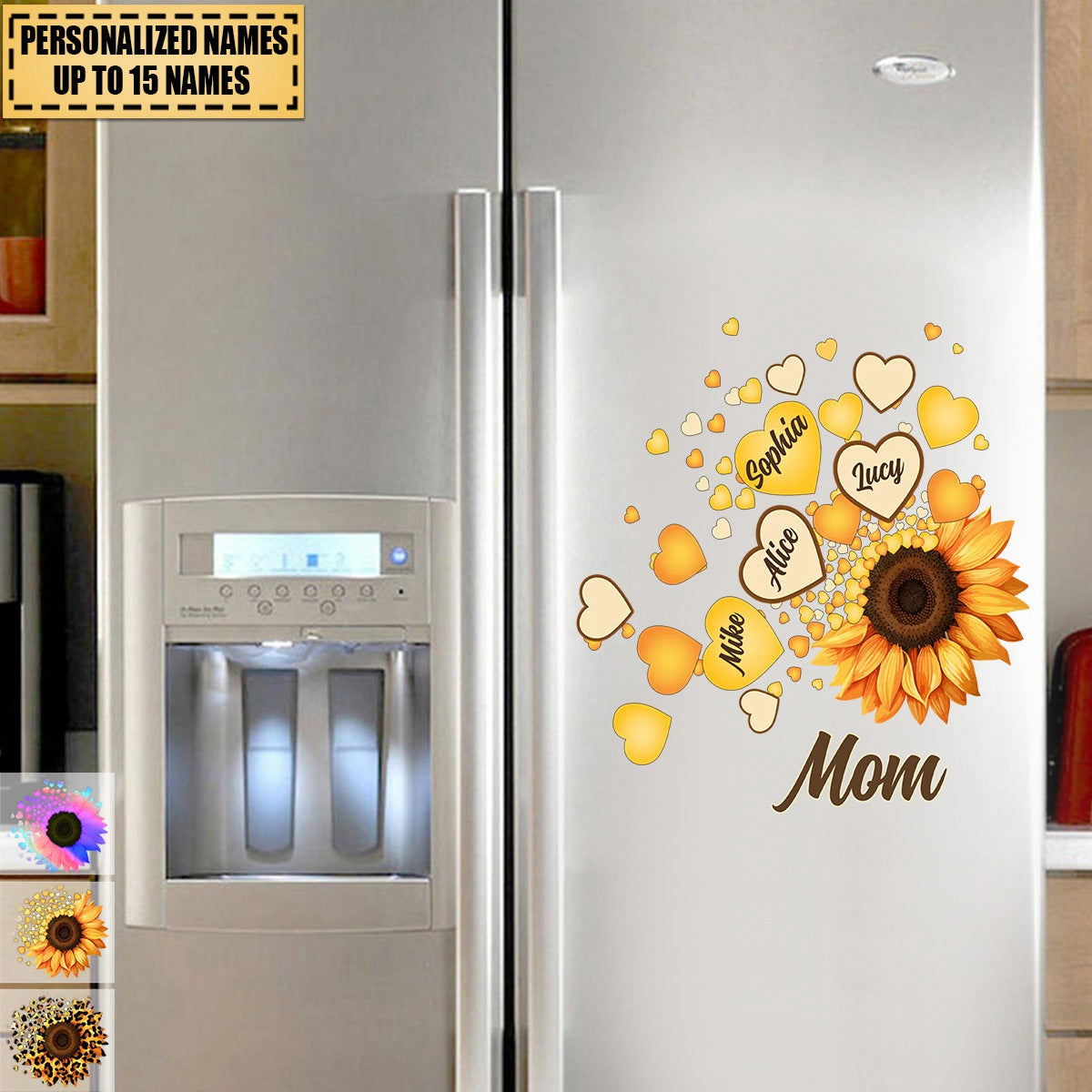 Grandma Mom Kids Sunflower - Gift For Mother, Grandmothe - Personalized Sticker Decal