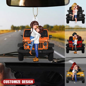 New Release - Personalized Off-Road Car Couple Kiss Car Ornament