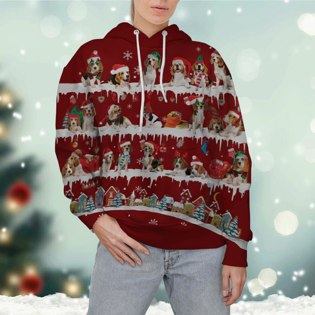 Beagle - Snow Christmas - 3D Hoodie