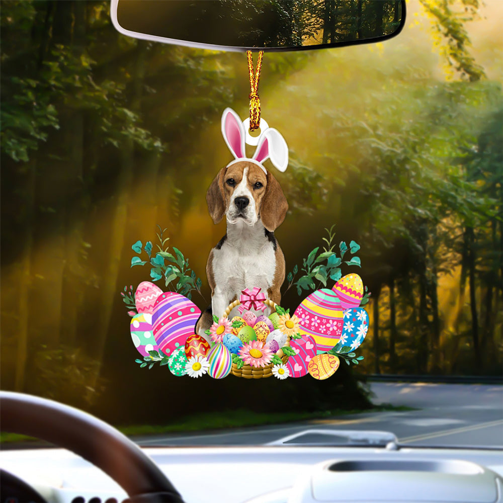 Beagle Happy Easter Car Hanging Ornament